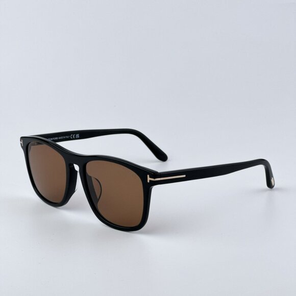 Tom Ford Men BRAND NEW Sunglasses GERARD-02 Black Amber Brown Square FT0930 01E